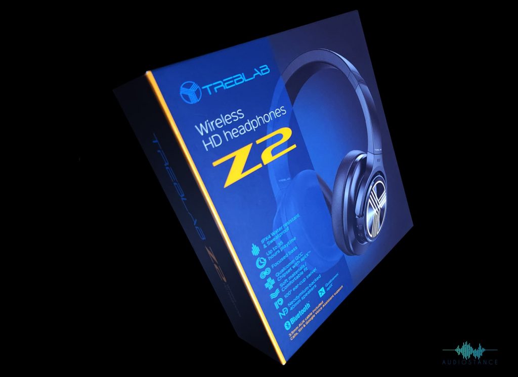 Treblab Z2 wireless headphones box